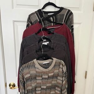 Lot of 6 Geoffrey Beene Mens Long Sleeve Pullover Sweaters Size Large